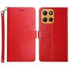 For Motorola Moto G Stylus 5G (2025) Case with Wrist Strap Y Shaped Lines Imprint Leather Phone Cover