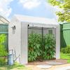 Loop-in Kas, Buiten Tomatenkas met Roldeur en Gaasramen, PE Afdekking, 200 x 140 x 200cm, Wit