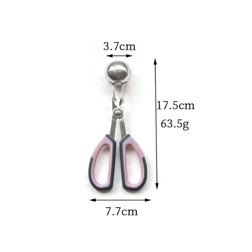 Stainless Steel Meatball Spoon Anti-Slip Handles Non-Stick Surface Meat Ballers Versatile Rice Ball Clip Food Preparation