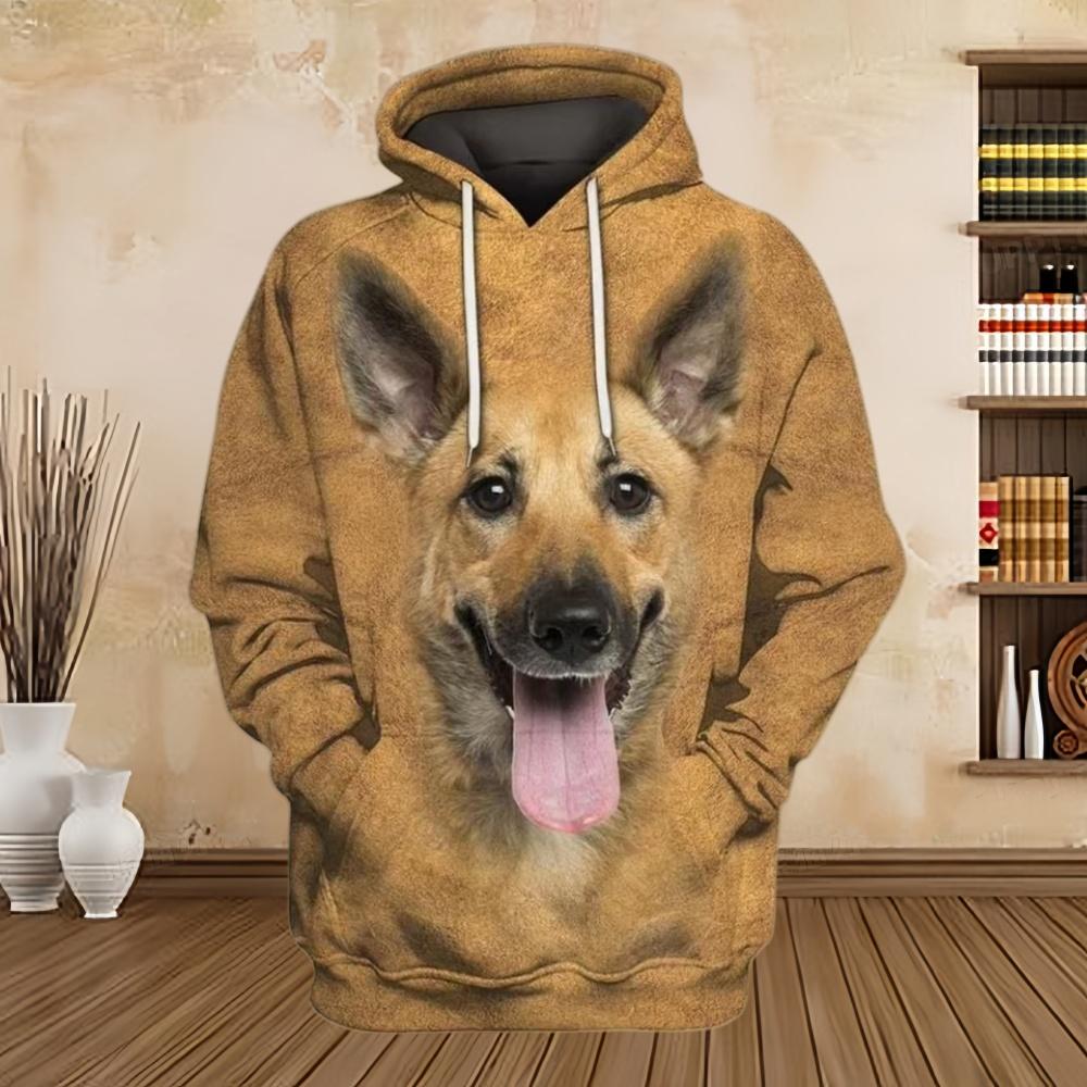 2025 New Hoodies 3D Graphic Silver Ribbon Hoodies Animals Dog Belgian Malinois Sweatshirts Casual Harajuku Sportswear Clothing