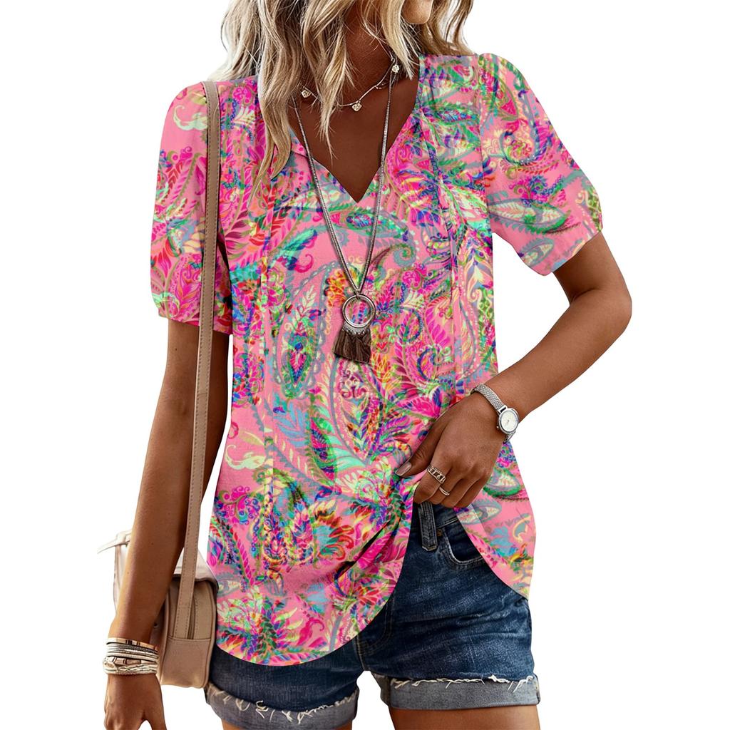 Women's Fashionable Casual Vintage Printed Top