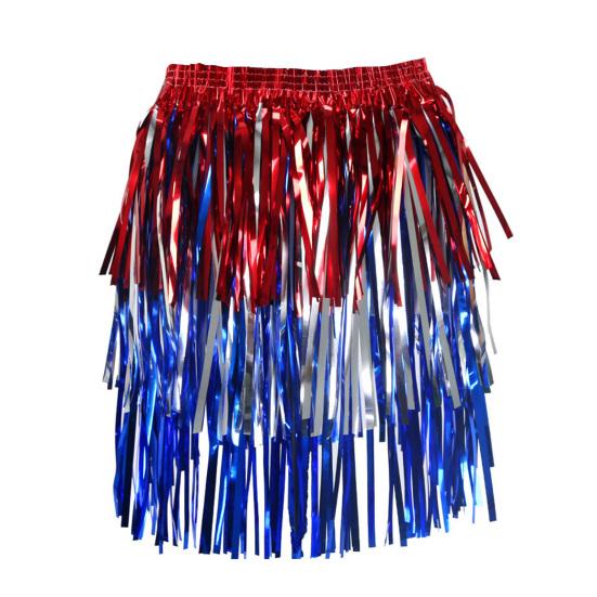 Lametta Perücken und Kostüm Disco-Themen Fransen-Outfit mit elastischer Taille Metallische Cosplay Tanzartikel