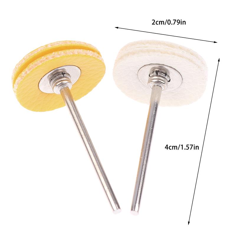 Polishing Wheel 5Pcs T-Shape 2.35mm Handle Yellow/White Cloth Wheel Jewelry Polishing Cloth Wheel Fine Polish Leather Wheel Tool