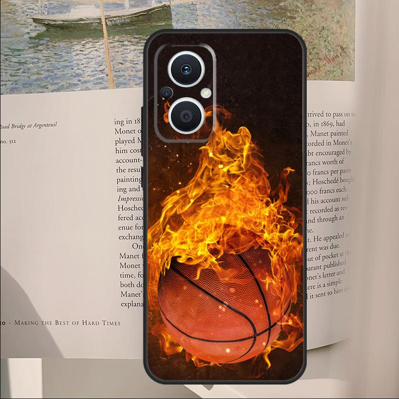 Basketball On Fire Case For OPPO Reno 7 6 8 Lite 2 3 4 5 Z 8T OPPO Find X3 Lite X2 Neo X5 X6 Pro Back Cover