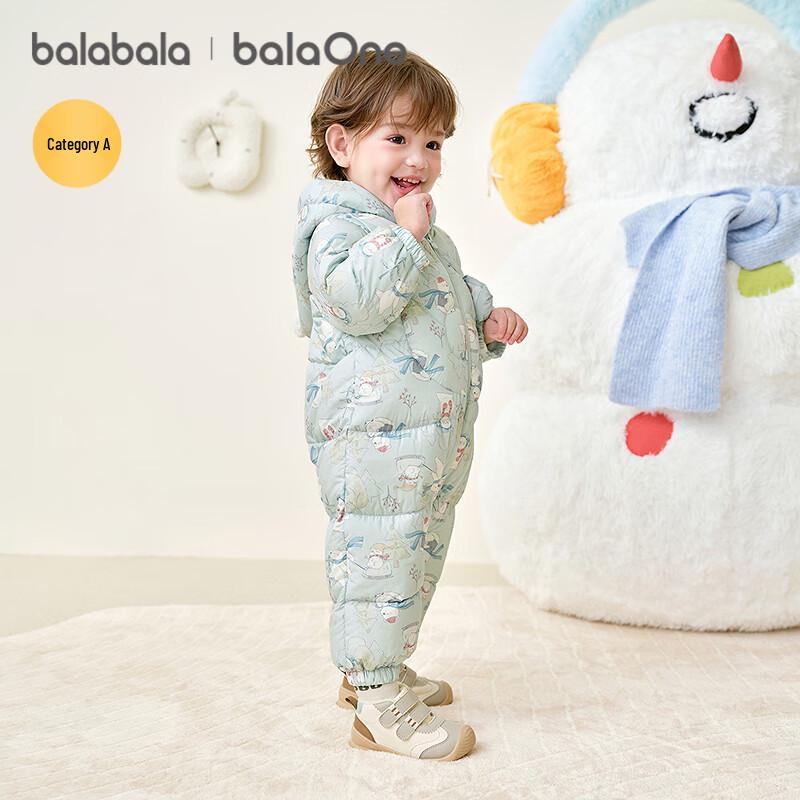 Baby Hooded Goose Down Winter Romper