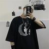 Unisex Tshirts Summer Streetwear High Street Gothic Skull Tshirt Loose Oversized Shortsleeved T Shirt Dark Anime Unisex Y2k Top