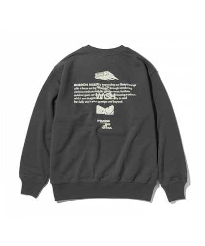 GORDON MILLER Men's Sponsor Print Sweatshirt, 12.7 Oz. Crew Neck, XL, Charcoal Gray, 1745176