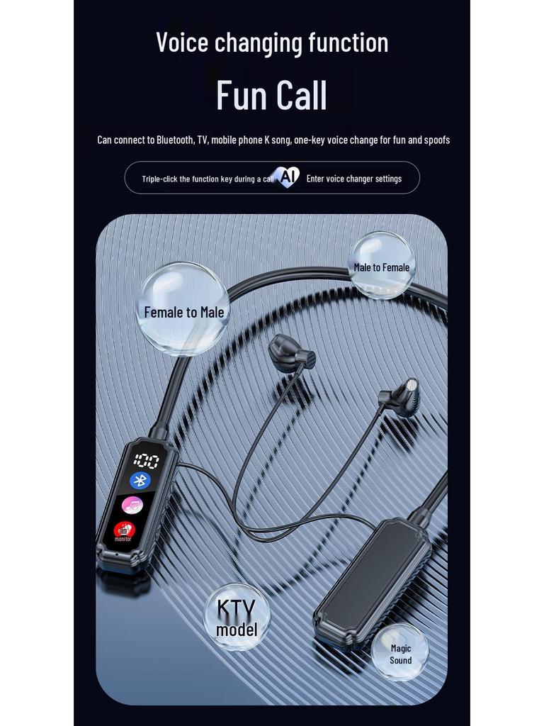 Neckband Noise-Cancelling Bluetooth Earphones for Apple, Xiaomi, OPPO