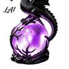 Fantasy Collection Item Gothic Dragon Night Light Resin Statue with Purple Glowing Crystal Unique Holiday Gift for Lovers Sphere Table Lamp
