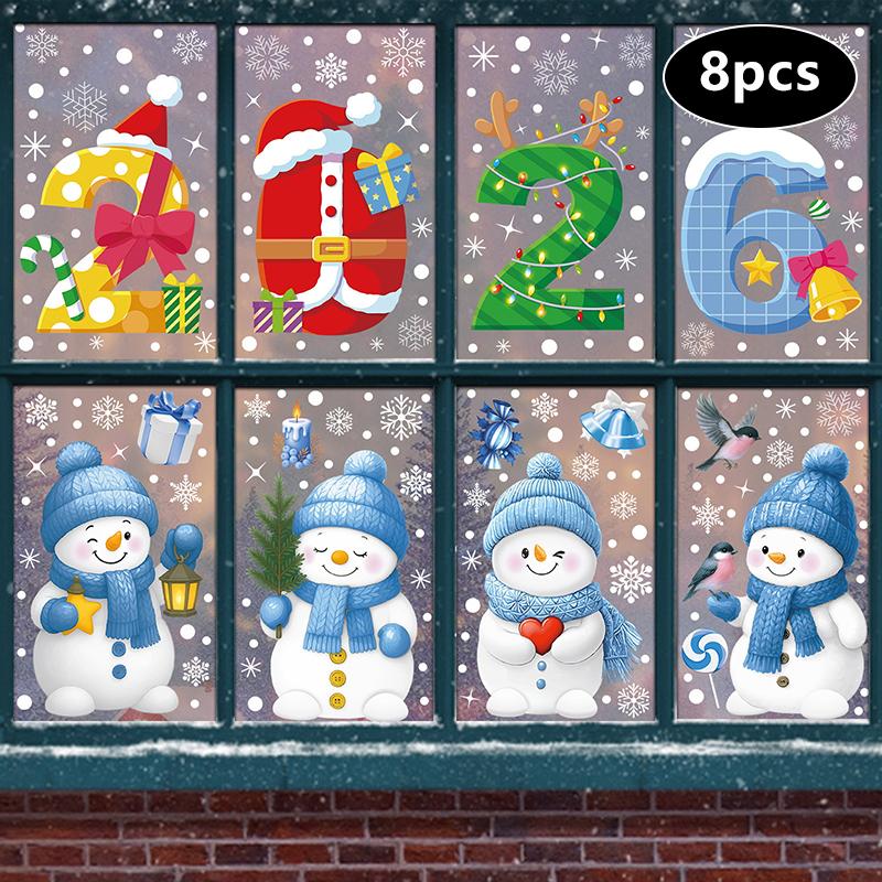 Creative Christmas Decorations, Electrostatic Stickers, Shop Window Decorations, Christmas Decorative Glass Stickers
