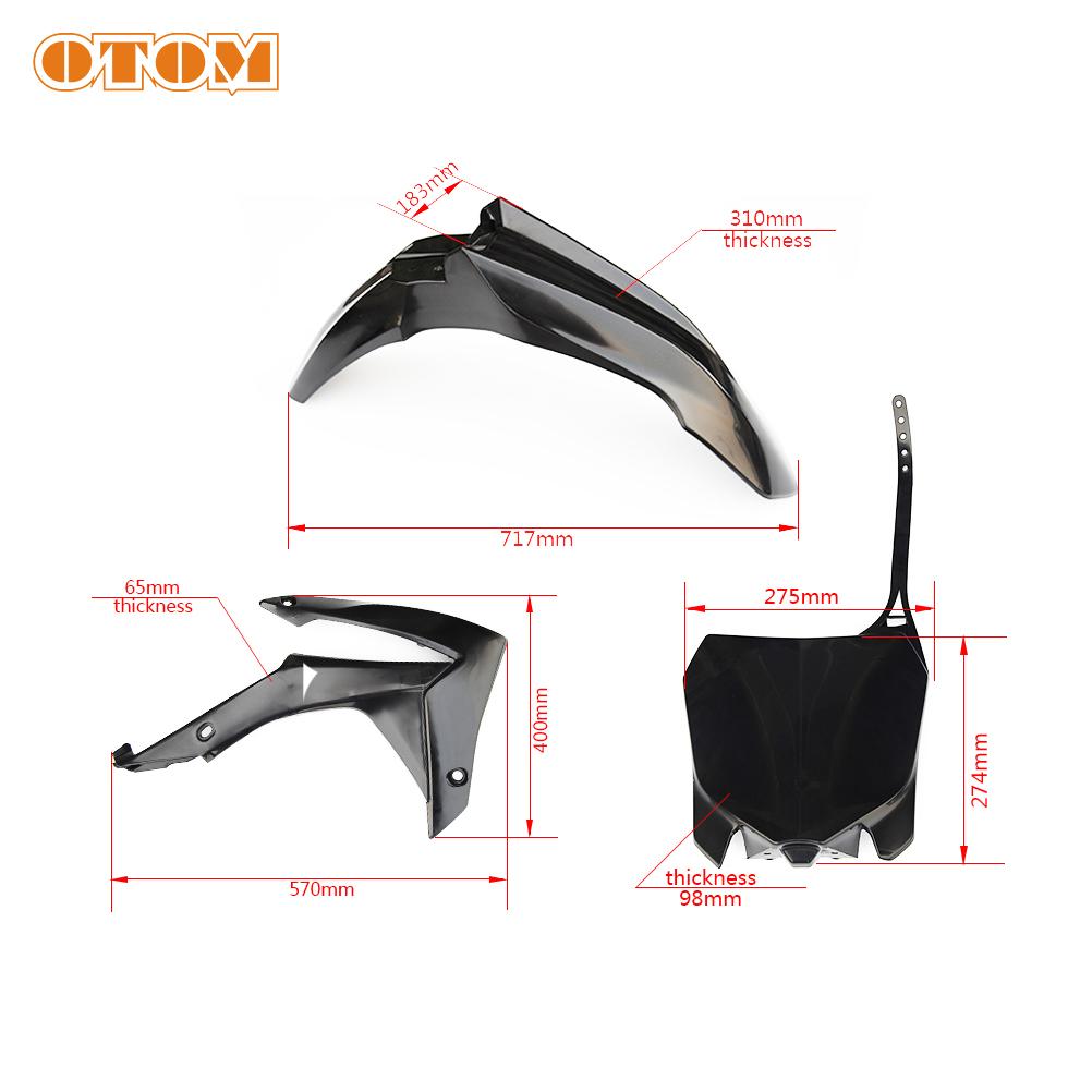 OTOM 2013-2017 Motorcycle Plastic Kit Full Body Fairing Side Panel Fender Fuel Tank Front Number Plate For HONDA CRF250R CRF450R