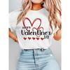 European Size Women's Valentine's Day Red Heart Print Short-Sleeve T-Shirt - Vintage Round Neck Blouse