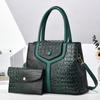 Borsa Tote Moda Transfrontaliera da Donna con Fantasia Coccodrillo ad Ampia Capacità per Uso Quotidiano