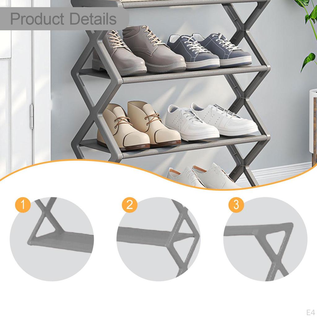 Shoe Rack Organizer 4 Layer 16.5x7.3x19.5inch Easily Install Ventilated Shelf
