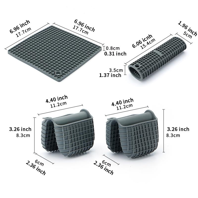 

Silicone Hot Pot Handle Holder Silicone Trivets Mini Oven Mitts Set Silicone Pot Holders Oven Gloves for Kitchen Cookwares синій