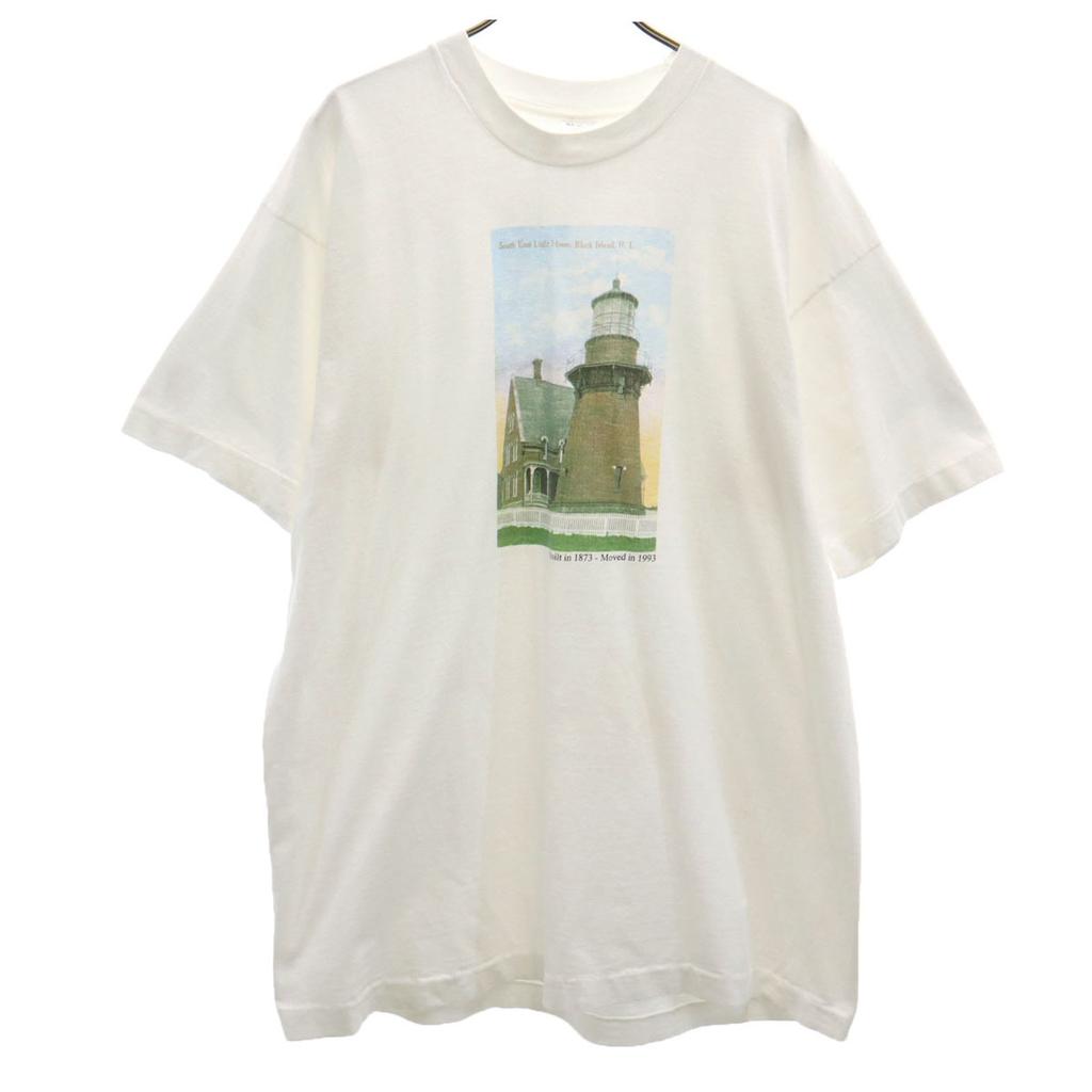 FRUIT OF THE LOOM 90s Made In USA Old Lighthouse Short Sleeve T-shirt Men's Used