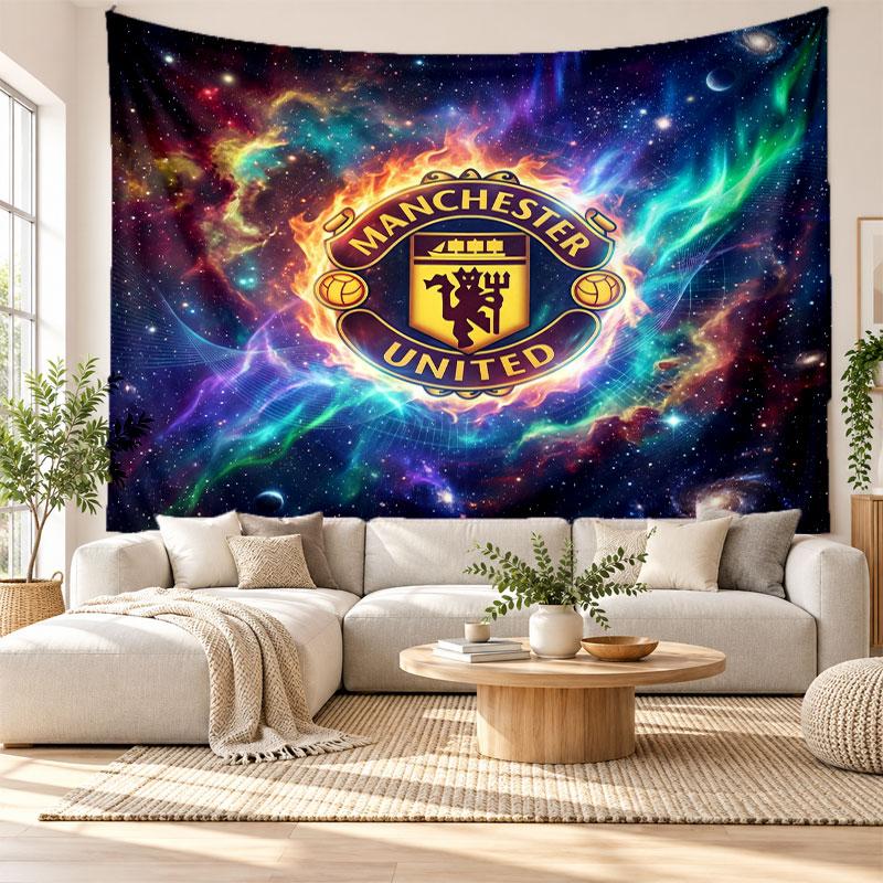 Manchester United Wall Tapestry, Soft Fabric Wall Hanging, Decorative Backdrop For Bedroom Home Wall Art