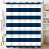 Unframed Striking Blue White Shower Curtain with Stripes Perfect for Your Bathroom Decor Premium Fabric Shower Curtain Waterproo