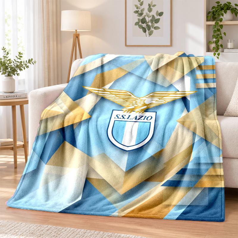 Lazio FC Printed Flannel Blanket Warm Comfort Bed Throw For Indoor Home Decoration