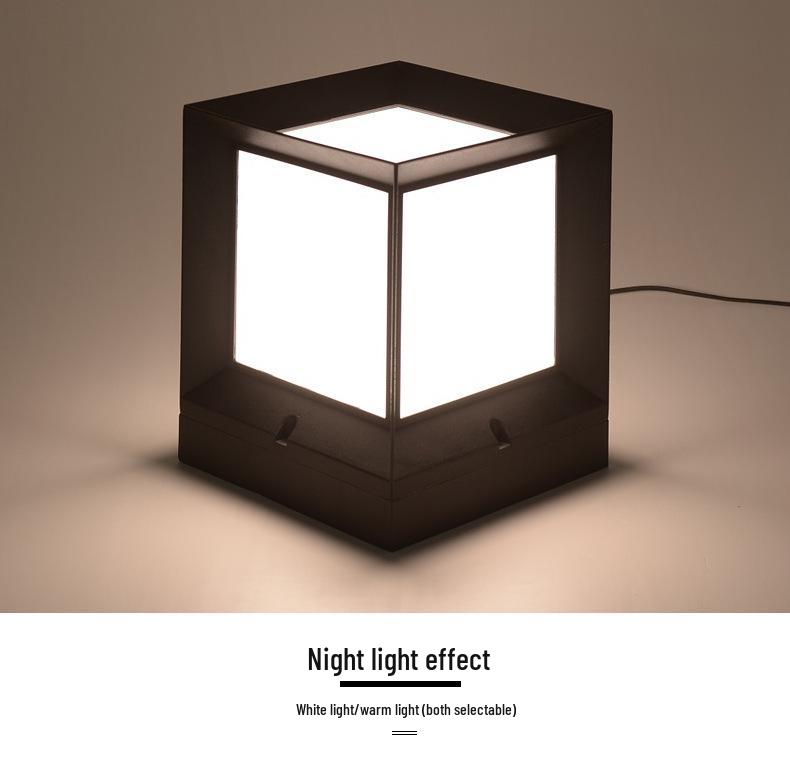 Minimalist Solar Waterproof Outdoor Gate Post Light for Gardens and Courtyards