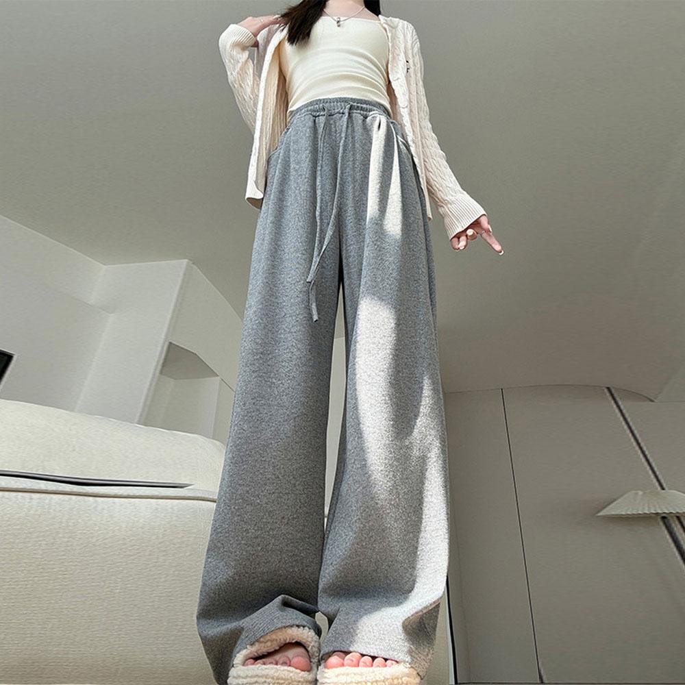 Damen Frühling Herbst Y2K Kleidung Dicker Strick Hohe Taille Baggy Casual Hosen Hosen Für Frauen Jogginghose