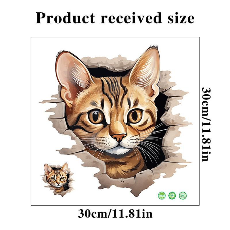Pegatinas 3D divertidas de gatitos para asiento de inodoro, impermeables, despegables y adhesivas, para decoración de baño. black