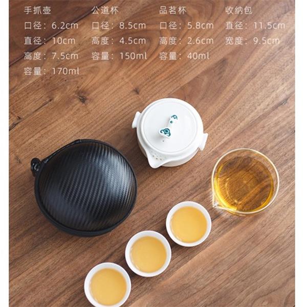 Ceramic Quick Tea Cup One Pot Three Cups White Porcelain Portable Tea Brewing Pot