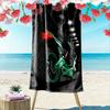 Serviette de plage 'Night Rider's Sleek Escape', séchage rapide, idéale pour les voyages, les sports de plein air, le jogging, la plage et la natation, cadeau