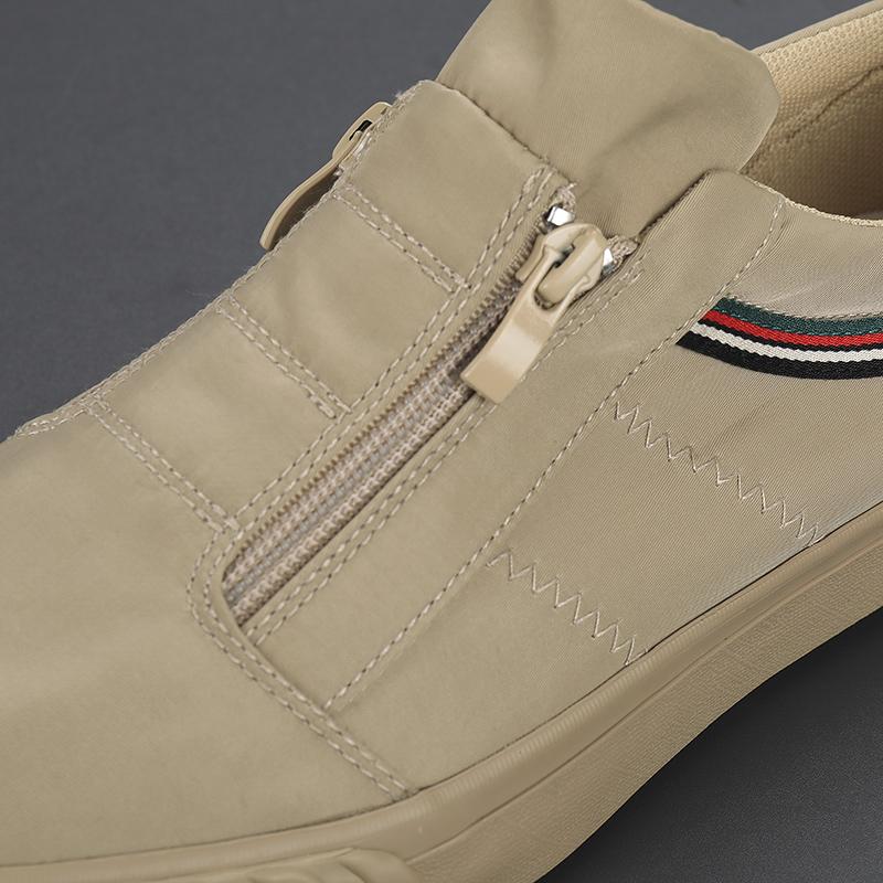 Holfredterse 5 Colour Autumn Mens Lightweight Casual Flat Comfy Canvas Shoes Zip Slip On Espadrilles Shoes Walking Spring 20856