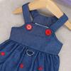Puppy Clothes Dog Dress Pet Clothing Cat Strap Dress Pet Denim Dress Summer Sweet Love Spring Small Dog Clothes Skirt