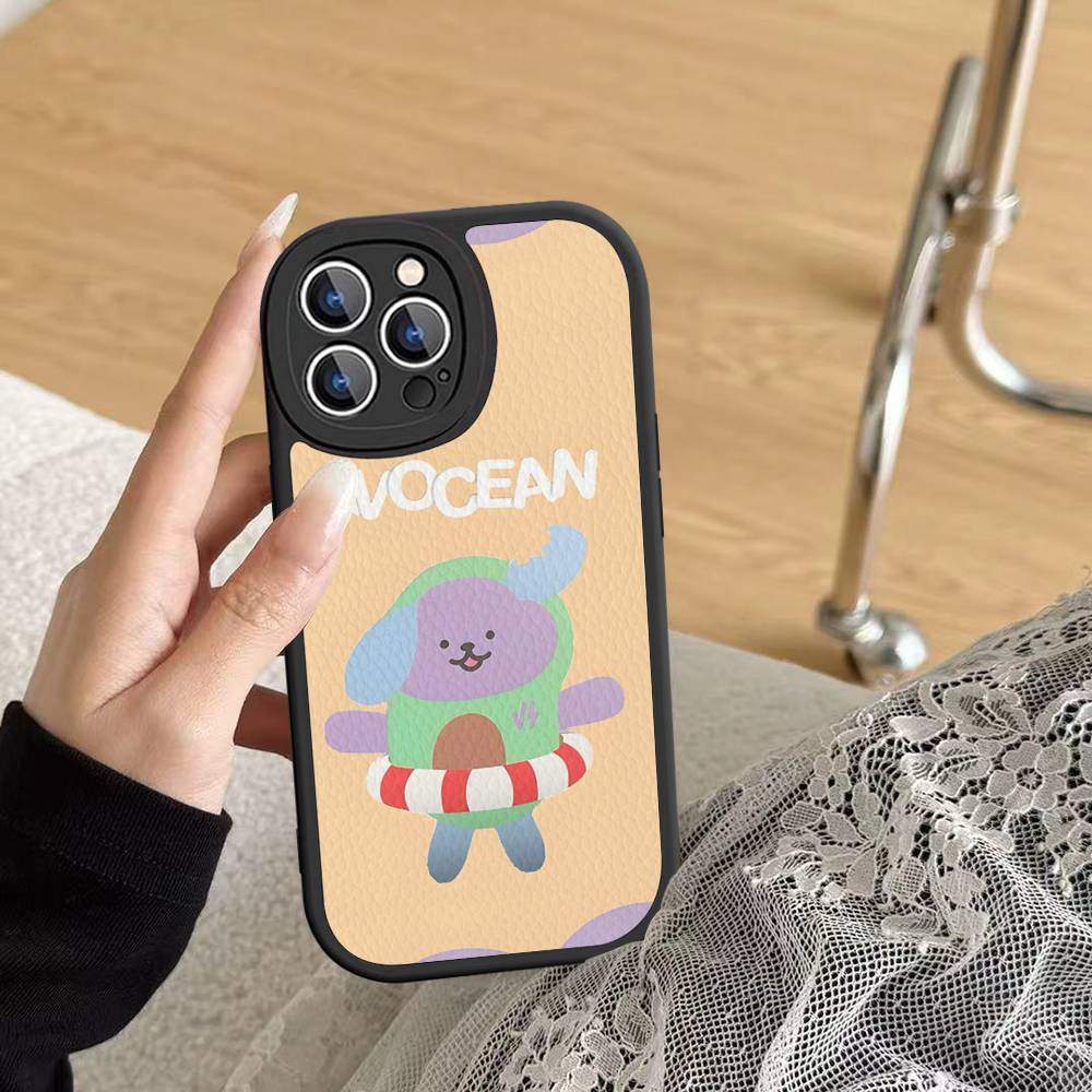 Anime Maskot GMMTV Pouzdro na telefon Pro IPhone 16 15 14 13 12 11 Pro Max Plus Kožený kryt