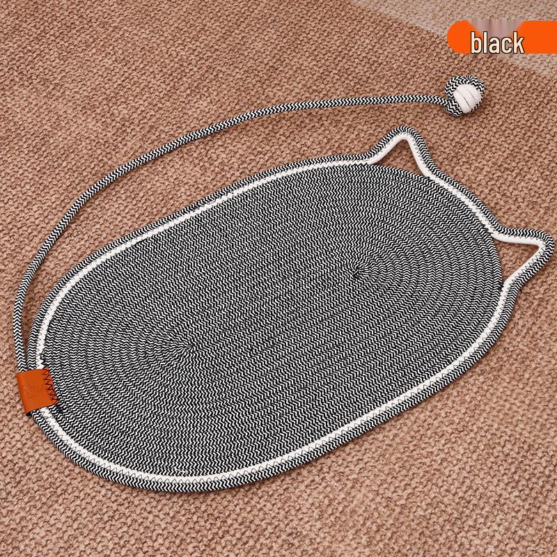 Cotton Rope Cat Scratching Post & Bed: Self-Entertainment Ball, Washable Scratch Pad & Pet Sleeping Mat