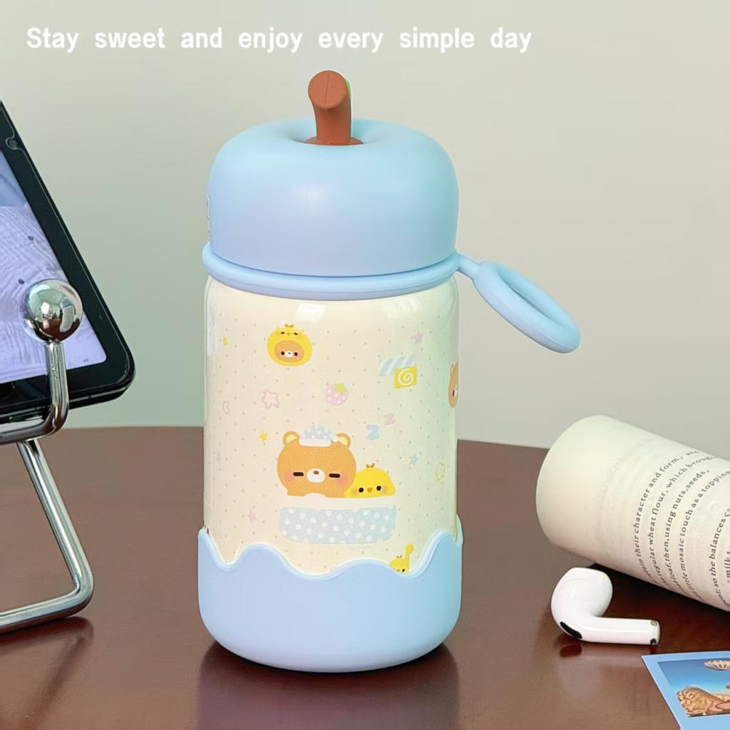 Simple Niche Non-collision Thermos Cup Large Capacity Girls Portable Cup Cute Cartoon Office Desktop Drinking Cup