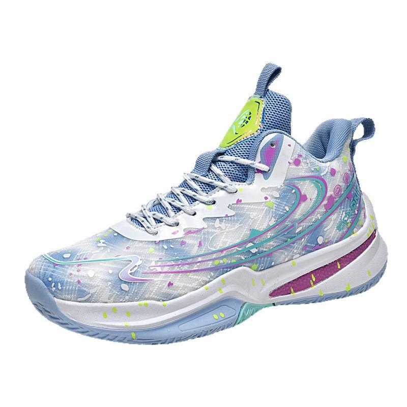 Unisex Basketball Shoes Mid-Cut Breathable Mesh Anti-Slip Wear-Resistant Court Sports