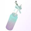Water Bottle With Straw Large 2L With Measurement Sport Gym Training