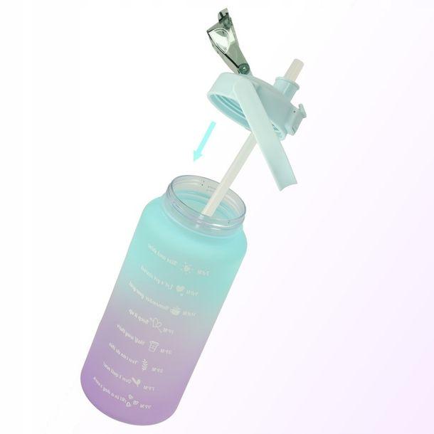 Water Bottle With Straw Large 2L With Measurement Sport Gym Training