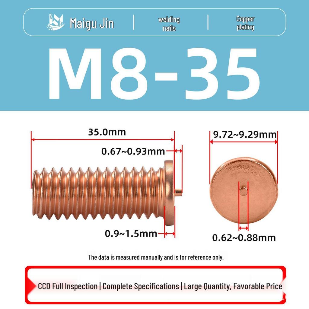 PT-M3M4M5M6M8 Copper-Plated Carbon Steel Projection Weld Studs and Screws