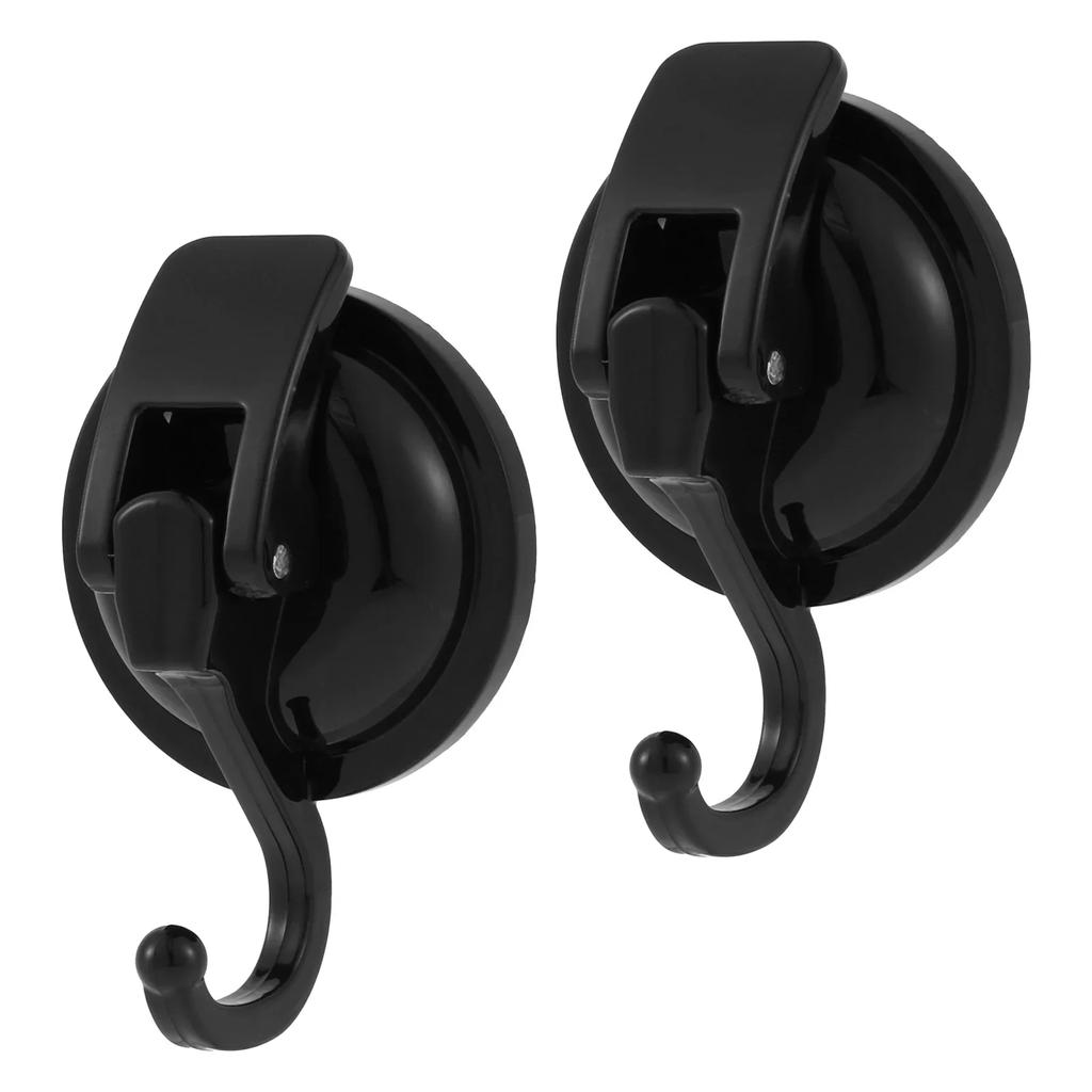 2Pcs Suction Cup Hooks Without Punching Heavy-Duty Easy To Install Bathroom Shower Organization Chrome-Plated
