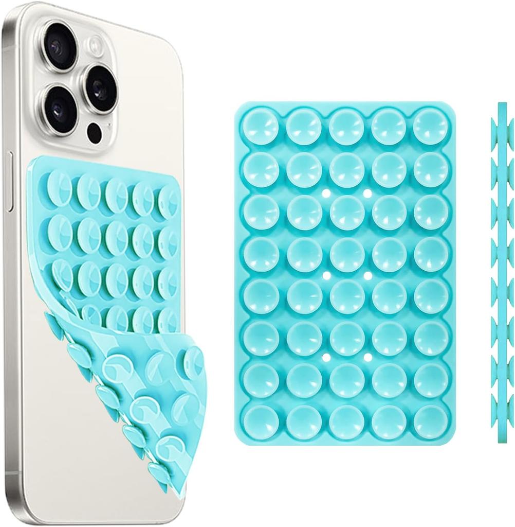Double-Sided Suction Cup Phone Mount, Silicone Suction Phone Case Adhesive Sticky Phone Grip Hands-Free Phone Grip Phone Stand
