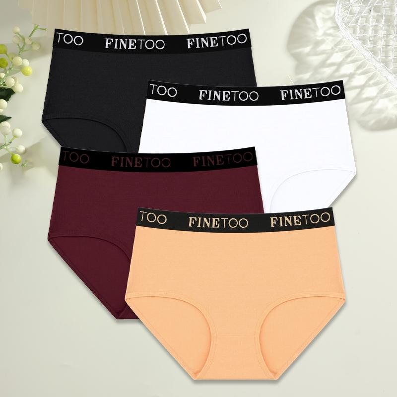 FINETOO 4ks Bavlnené Bezšvové Nohavičky s Vysokým Pásom Pre Ženy Priedušné Elastické Pásy Nohavičky Plus Veľkosť Pohodlná Bielizeň S-XXL M white