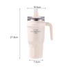 Large Capacity Stainless Steel Straw Thermos Bottle Portable Handle Double Drink Insulation Cups Coffee Mug Car Ice Tumbler Cup