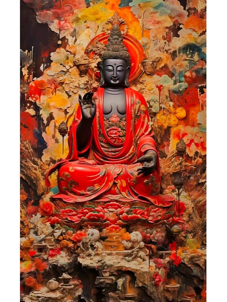 5DDIY Diamond Painting Diamond Mosaic Religious Cross Embroidery Diamond Painting Buddha Embroidery Portrait Wall Art Decoration