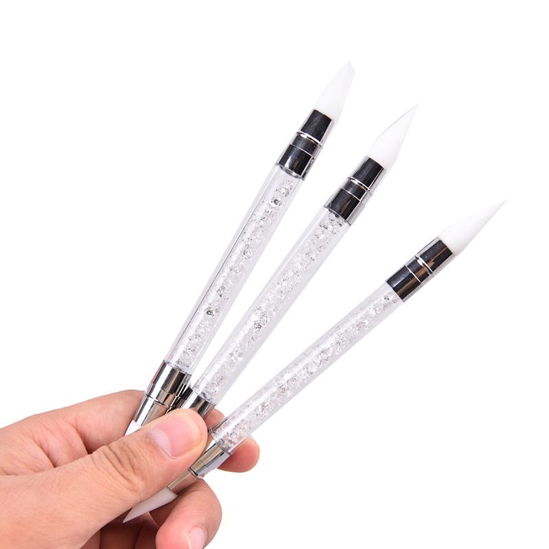 1 Pieza Bolígrafo de Silicona para Escultura de Uñas de Doble Punta Herramientas de Arte de Uñas Pintura DIY