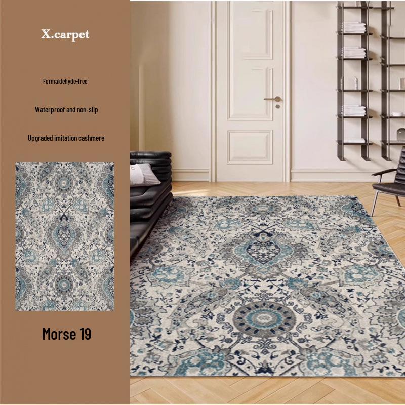 Persian Style Imitation Cashmere Non-Slip Rug - Machine Washable Living Room, Bedroom, or Coffee Table Floor Mat