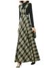 Green Tea Long Long Check Layered Perfect for Size L Dress, Sleeves, Pattern, Look, Fall/Winter, Slimming, Comfortable, Women's,