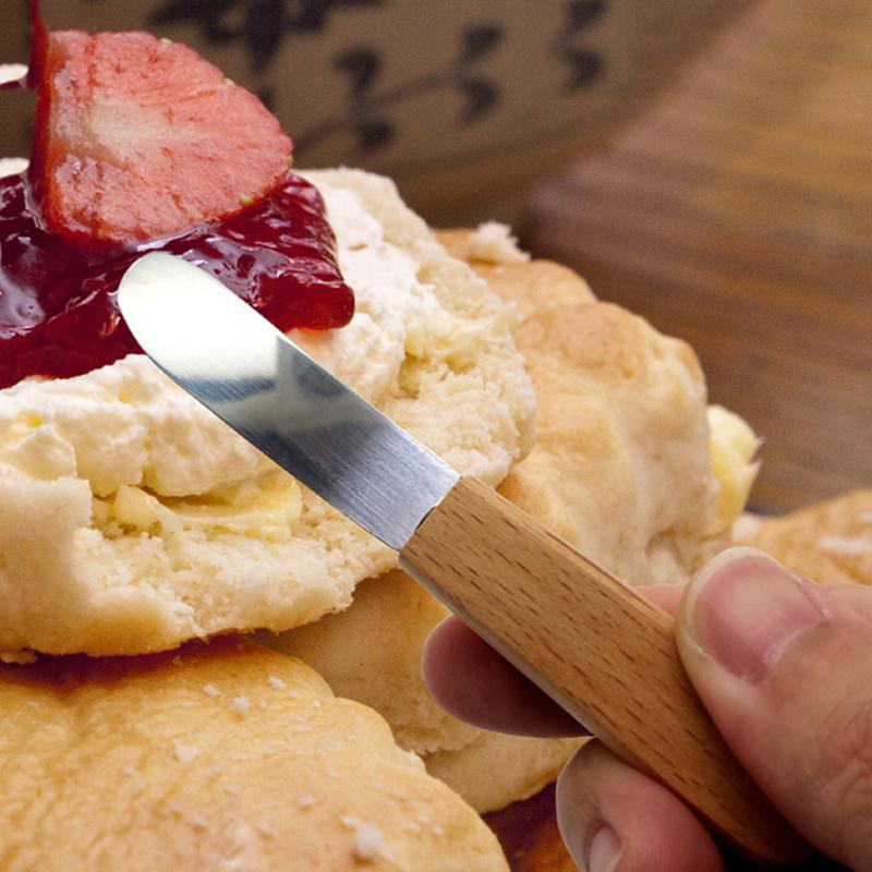 Nůž na máslo s dřevěnou rukojetí, kuchyňský roztírací nůž na máslo, roztírací nůž na sendvič, smetanu, džem, sýrový nůž, dětské příbory, stolní nádobí, kuchyňské náčiní