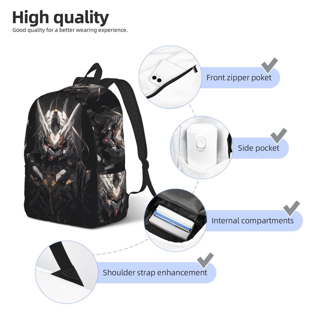 Fashion Gundam Robot Warrior Backpack Mochilas Harajuku Design Office Work Retro Washable Rucksack