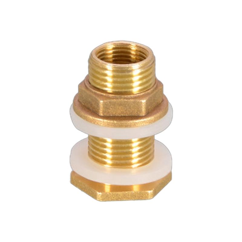 Leak-proof Copper Fitting 1/2" 3/4" 1'' Water for Tank Connector with Rubber Ring for Water Tower, Pool, Fish for Tank,