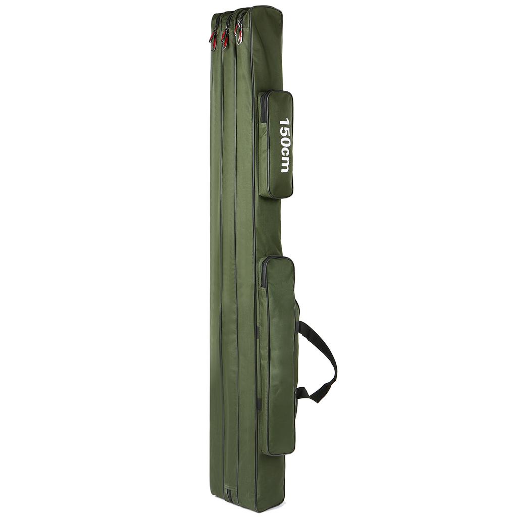 3 Layers Fishing Pole Bag Portable Folding Rod Carry Case Fishing Reel Tackle Storage Bag Case