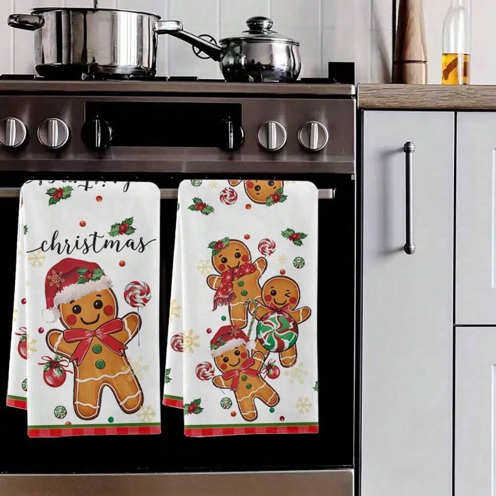 1pc/2pc/4pc/pack Christmas Scrub Sponge Creative Kitchen Dish Cloth Festive Cleaning Decor for Home & Table Kitchen Dish Towel Xmas Cleaning Supplies
